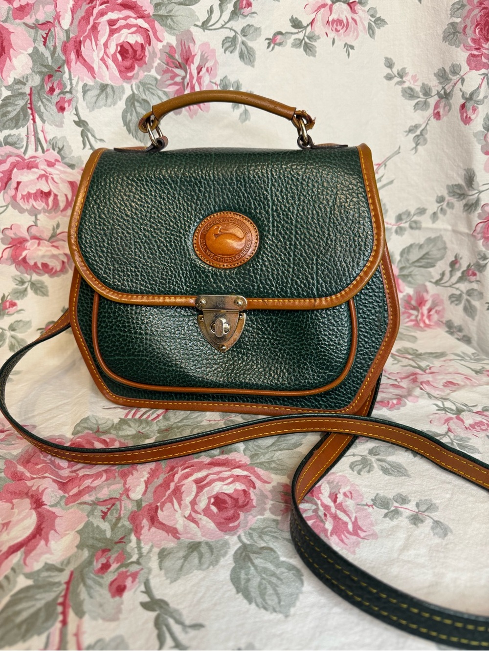 Dooney & Bourke Green Pebbled Leather Crossbody Bag